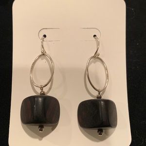 Silpada sterling silver earrings with ebony wood drops.